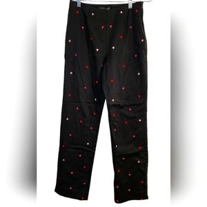 Anne Carson Embroidered Heart Pants size 2